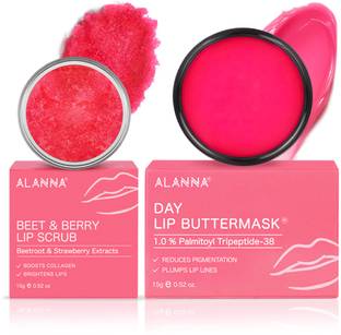 ALANNA 2-Step | Day Lip ButterMask & Beet - Berry Scrub | Smooth & Exfoliate