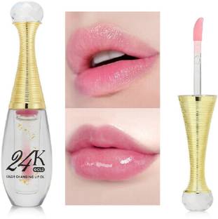 nuvya Color Changing Lip Oil with Natural Pink Shine & Gold Sparkle