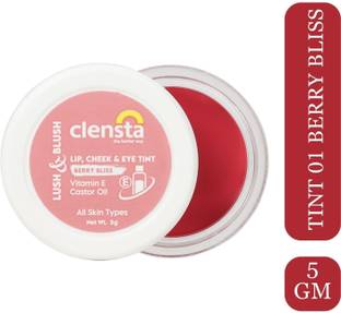 Clensta Lip Cheek Tint - Berry Blish, with Goodness of Vitamin E & Castor Oil Lip Stain