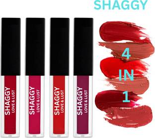 SHAGGY WaterProof Sensational Liquid Matte Red Lipstick Set of 4 (30ml)106
