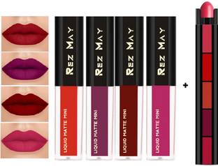 rezmay Beauty 4 Piece WaterProof Liquid Matte Combo Pack + 5 in 1 Lipstick Set