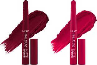 MILAP Pout It Out Lip Crayon Long lasting wear|With Jojoba & Avocado Oil|2 pc|12,20