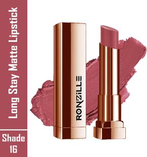 RONZILLE Long Stay Creamy Matte Lipstick With Intense Colour Shade 16