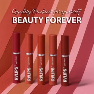 RVLIPS Beauty Professional Color Sensational Liquid Lipstick Combo, Set of 5 Lipsticks