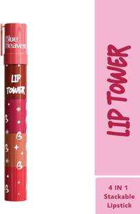 BLUE HEAVEN Get Matte Lip Tower 4-in-1 Stackable Lipstick Set Smooth Matte Finish Color 6 gm