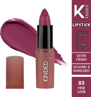 KINDED Satin Saga Vitamin E Enriched Creamy Satin Finish Bullet Glossy Lipstick