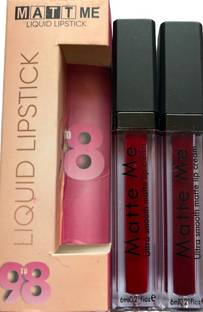 M.S TRADERS 2 In 1 Liquid Matte Lipstick RED AND MAHROON COLOR PACK OF 2
