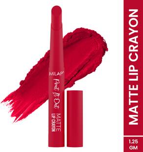 MILAP Pout It Out Lip Crayon Long lasting wear|With Jojoba & Avocado Oil|Pack of 1