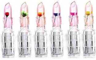Crazy girl Color Changing Matte Waterproof Flower Jelly Crystal Glossy Lipstick Set Of 6