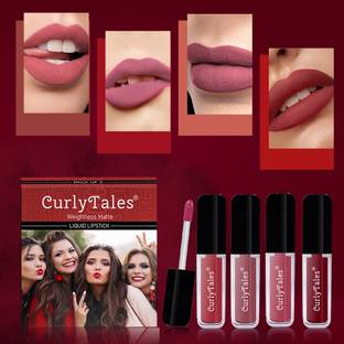 CurlyTales Never Ending Shades of Liquid Matte Lipstick Enriched With Vitamin-E Pack of 11