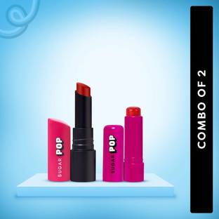 SUGAR POP Lip Balm & Ultrastay Transferproof Lipstick - 02 Cherry & 10 Red Rebel