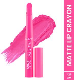 MILAP Pout It Out Lip Crayon Long lasting wear|With Jojoba & Avocado Oil|Pack of 1