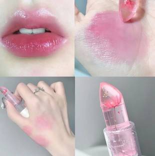 manasona Magic Crystal Temperature Pink Color Changing Flower Lip Gloss Gel Lipstick