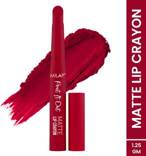 MILAP Pout It Out Lip Crayon Long lasting wear|With Jojoba & Avocado Oil|Pack of 1