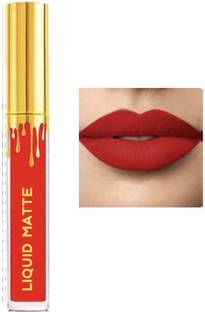 NYN HUDA HD Makeup Beauty Liquid Non Transfer Waterproof Matte Lipstick, Shade Red