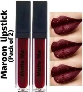 K3NTERPRISES Dark Maroon Combo Pack of 2 lipstick