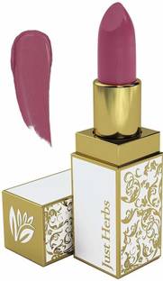 Just Herbs Creamy Matte Subtle Rose Pink Lipstick for Women - Paraben Free