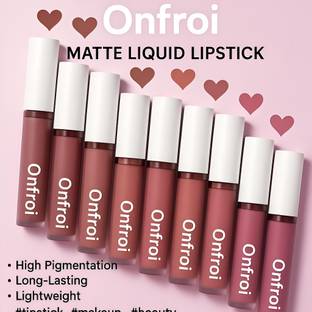 Onfroi Non Transfer Lip Color Matte Texture|12Hrs Waterproof True Color Smudge Proof