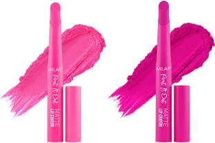 MILAP Pout It Out Lip Crayon Long lasting wear|With Jojoba & Avocado Oil|2 pc|6,18