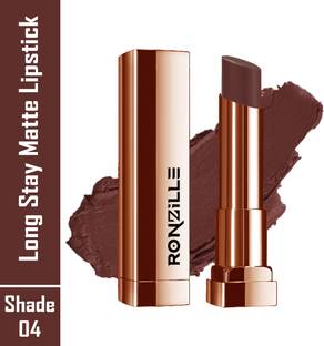 RONZILLE Long Stay Creamy Matte Lipstick With Intense Colour Shade 04