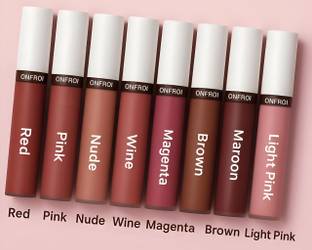 Onfroi Non Transfer Waterproof Super stay
matte ink bold lip color combo pack
of 8