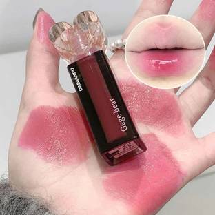 DAIMANPU GEGE BEAR Heart Lipstick, Low Saturation Lip Gloss, Hydrating & Shiny Finish
