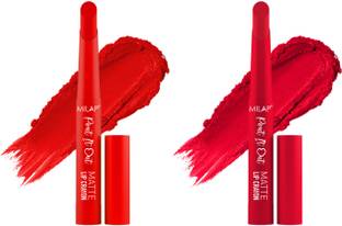 MILAP Pout It Out Lip Crayon Long lasting wear|With Jojoba & Avocado Oil|2 pc|1,3