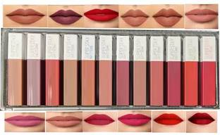 BLUSHIS Transferproof & Long Lasting Waterproof Matte Liquid Lipsticks Combo Of 12 pc