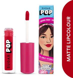 SUGAR POP Matte Lipcolour 01 Chilli - Super Matte | Lasts 8+ hours | Non-Drying