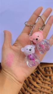 beinina 2in1 Cute Bear Shape Key Chain Lip Gloss Lipstick| Lip Gloss in Waterproof