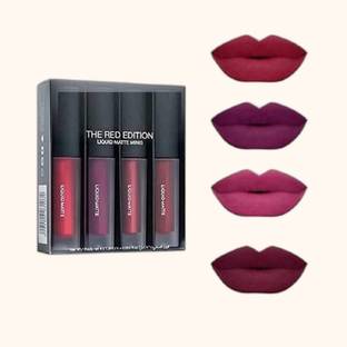 Sarbeau 4 Shades Red Lipstick 4in1 Red Edition Liquid Matte_C_044