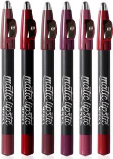 VARS LONDON 6 color matte crayon pencil lipstick combo pack + matte pencil lipstick