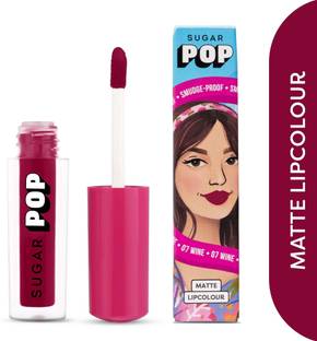 SUGAR POP Matte Lipcolour 07 Wine - Super Matte | Lasts 8+ hours | Non-Drying
