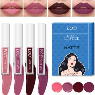 EOD Matte Muse Lipstick Captivating Coral Color Light Nude,Mauve,Dark Maroon,Wine