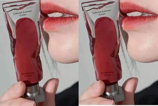 GABBU COMBO Ice Cube Matte DARK RED Lipstick Velvet Transparent Lip Glaze Pigment