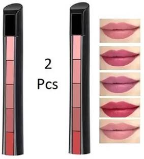 Marie Huda Phiz Beauty 5 in 1 Forever Enrich Creamy Matte Lipstick, The Nude Pack of 2