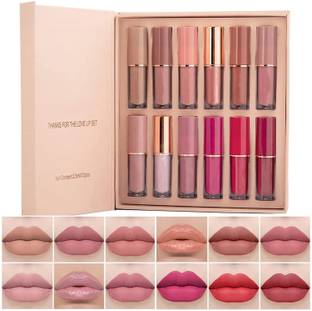 huda.bb BEST 12 Colors Book Style Velvet Matte Liquid Lipstick Gift Set