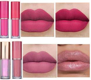 THTC Liquid Lipstick | Non-Drying | Smudge-Proof set of 4 Lip Stain