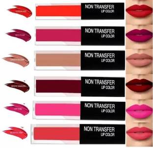 Zailie Waterproof SensationaL Liquid Matte Lipsticks Combo Of 8 (Red, Nude, 12 ml)