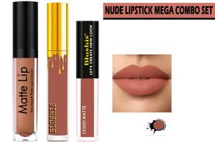 BLUSHIS Non Transfer Waterproof Longlasting Liquid Lipstick Combo Pack of 3 pc