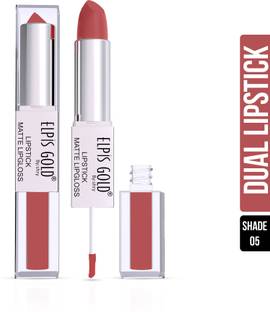 ELPIS GOLD 24 Hr Matte 2 in 1 Non Transfer Lip Gloss & Lipstick
