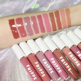 FRIPPE Smudge proof Waterproof Long lasting Liquid matte Lipstick Non Transfer Pack of8