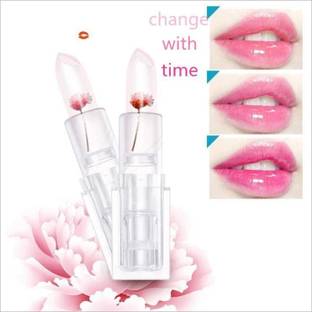 Rsentera Waterproof Color Changing Flower Jelly Crystal Glossy Lipstick Set Of 2