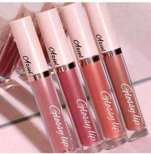 Aziel 4 Pcs Nude Liquid Glossy Lipstick | Non Transfer Lip Color