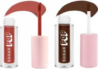 SUGAR POP 2 in 1 Matte Lipcolour Combo,10 Rosewood & 17 Cocoa