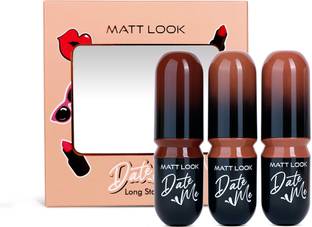 MATTLOOK Date Me Long Stay Set of 3 Lipstick with Shea butter Long Lasting Waterproof