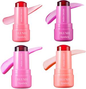 HUDA CRUSH Lip Tint 4 PCS Lip Gloss Korean & Lip Oil for Girls&Women,Jelly Blush,Cheek Tint