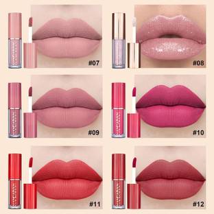 HUDA CRUSH Beauty X Liquid Matte Lipstick Makeup Set Dark Colors, Long-Lasting
