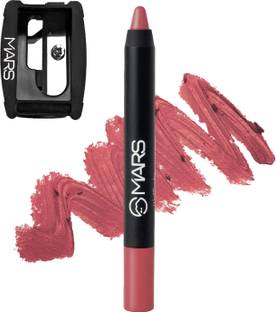 MARS Smudge Proof Long Lasting Matte Lip Crayon Lipstick With Sharpner