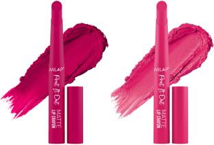 MILAP Pout It Out Lip Crayon Long lasting wear|With Jojoba & Avocado Oil|2 pc|11,16